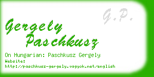 gergely paschkusz business card